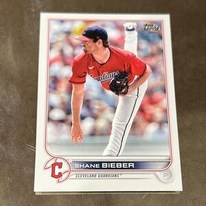 Topps Shane Bieber Card - Red and White